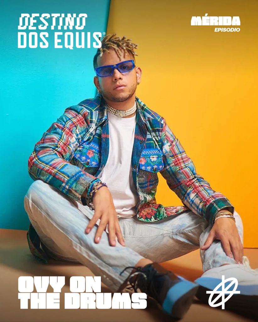 Cartel oficial del lineup de Destino Dos Equis Mérida para el 6 de diciembre de 2025 en Hacienda Susulá, listando a The Blaze, Ovy on the Drums, Neil Frances y más.